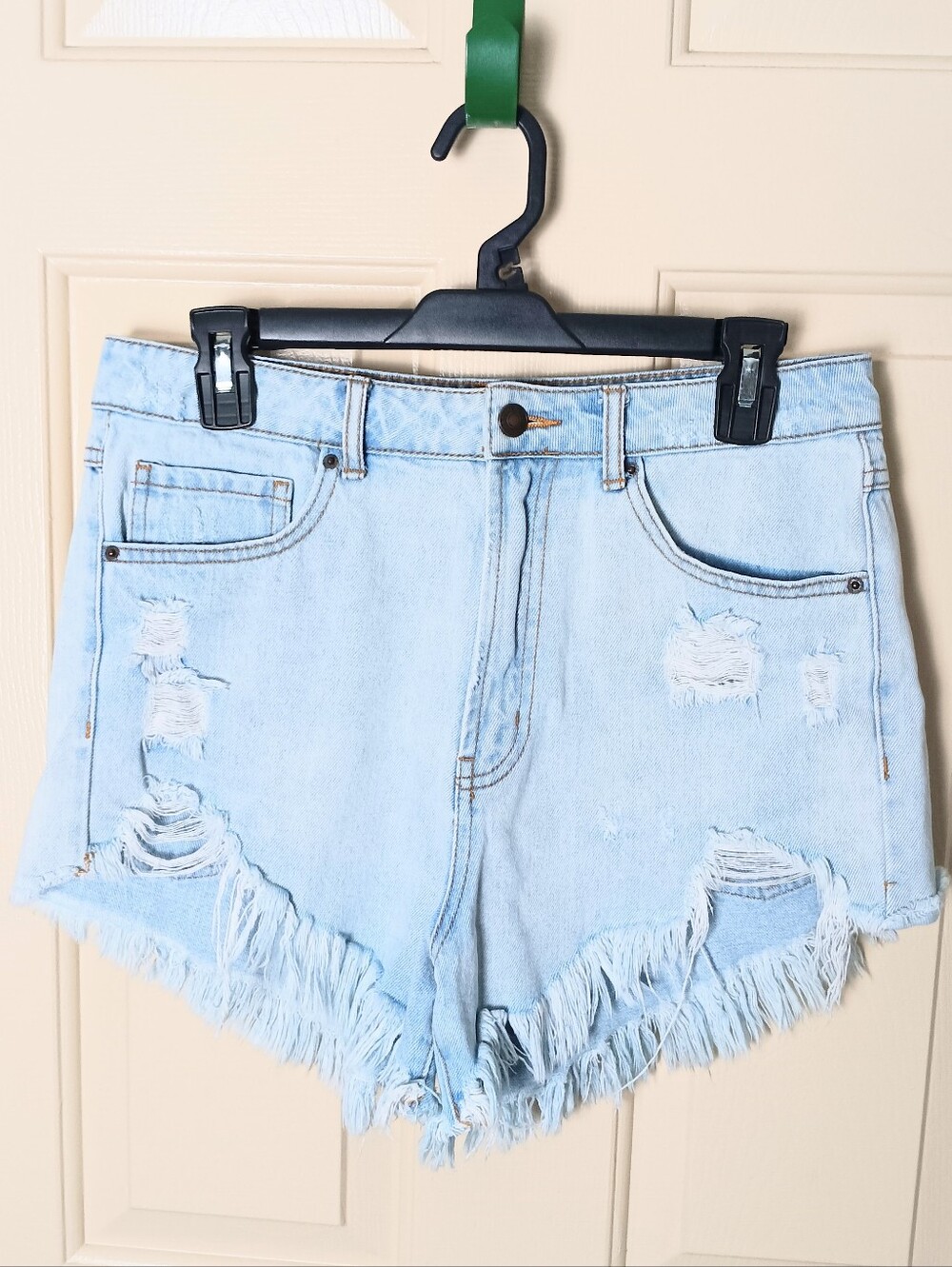 Forever 21 Women Size 29 High Waisted Blue Mini Denim Shorts